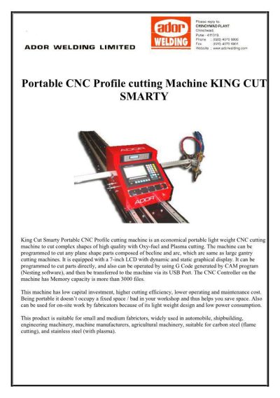 ADOR CNC Portable Profile Cutting Machine_1